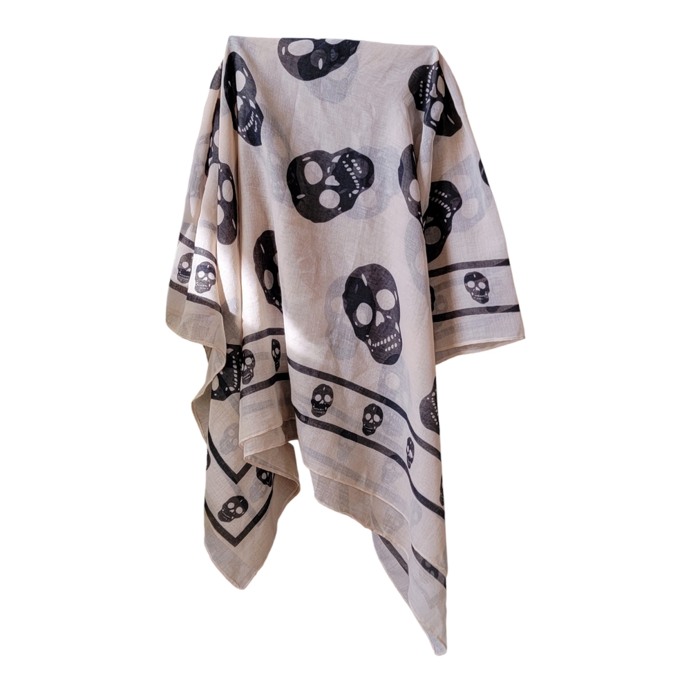 Skull Print Scarf (51.5" x 37")